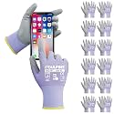 DULFINE Touchscreen Work Gloves for Women 12 Pairs, PU Coated