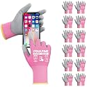 DULFINE Touchscreen Work Gloves for Women 12 Pairs, PU Coated