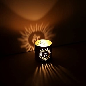 duli divine shadow fancy tea light holder in metal tea light for home dcor diwali decoration antique look tealight votive table top decor wall decor omvotivesm-black