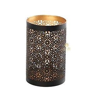 duli divine shadow fancy tea light holder in metal tea light 5x3 inches for home dcor diwali decoration antique look tealight votive table top decor wall decor big floral