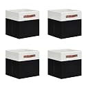 DULLEMELO Storage Cubes 11 inch,Cube Storage Bins with Handles for Organizing,Fabric Storage Baskets for Shelves Nursery Closet Home Organization (White&amp;Black-4 Pack)