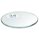 Dulles Glass 34 inch Round Glass Table Top - Tempered - 3/8" Thick Glass Surface, Safe Pencil Edge, Multipurpose for Dining Table, Patio, Coffee and End Table