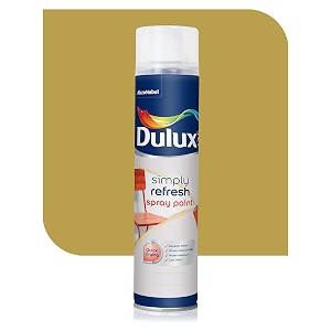 dulux simply refresh spray paint  diy quick drying gloss finish for metal wooden furniture plastic walls cars amp bikes  400ml gold
