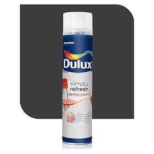 dulux simply refresh spray paint  diy quick drying gloss finish for metal wooden furniture plastic walls cars amp bikes  400ml black