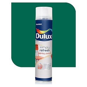 dulux simply refresh spray paint  diy quick drying gloss finish for metal wooden furniture plastic walls cars amp bikes  400ml bus_green