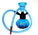 Duman Premium Designer Crystal Style 10 inch Iron, Glass Hookah (Blue)