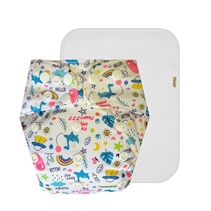 premium cloth diaper with cotton insert pack of 1  dry feel and comfortable  breathable  quick dry  designed by moms  3 months  3 years  unisex baby