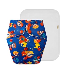 premium cloth diaper with cotton insert pack of 1  soft amp gentle  6-layer absorbent pad  quick dry  worry-free diapering  3 months  3 years  unisex baby