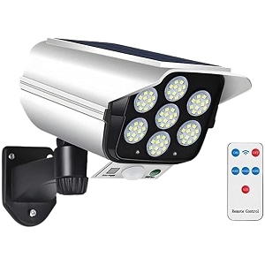 dummy cctv camera with flashing red led light  bullet design for indoor amp outdoor use  waterproof wall mount  ideal for home office storefront security solar dummy camera pack of 1