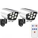 Dummy CCTV Camera with Flashing Red LED Light – Bullet Design for Indoor &amp; Outdoor Use – Waterproof, Wall Mount – Ideal for Home, Office, Storefront Security (Solar Dummy Camera (Pack of 2))