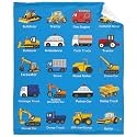 Dump Truck Bulldozer Throw Blanket - ​Super Soft Flannel Fleece Blanket for Gifts, Plush Lightweight Fuzzy Cozy Blanket Microfiber for Couch Sofa Bed All Season XS 40"x30" for Pets