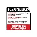 Dumpster Rules Residents Only Violators Will Be Prosecuted Label Decal Sticker 12 in X 12 in