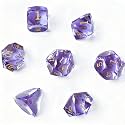 Dungeons and Dragons Rrism Crystal Glass Gemstone Dice Set, 7PCS Polyhedral Stone Dice Set for D&D, Handcrafted Stone RPG Gem Dice with Gift Case