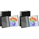 Dunwell 11x14 Binder with Sleeves (Black), 24 Pockets Display 48 Pages, Large Folder with Plastic Sleeves,11x14 Presentation Book with Protector Sleeves, Kids Art Portfolio 14x11,Clear Pages,Vertical