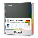 Dunwell 5-Subject Notebook 8.5x11, College Ruled, 200 Sheets, Black