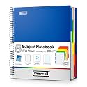 Dunwell 5-Subject Spiral Notebook 8.5x11, College Ruled, 200 Sheets, Blue