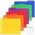 Dunwell Plastic Colored File Folders, 1/3 Tab, Letter Size, 24 Pack
