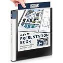 Dunwell Presentation Binder 24-Pocket, 8.5x11 Portfolio Book, Black