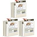 Dunwell Presentation Binder 24-Pocket, Displays 48 Pages, 8.5x11 Portfolio Binder with Plastic Sleeves, Storage and Organizer for Documents, Certificates, Projects, Photos (9 Pack, Ivory)