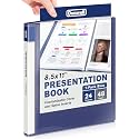 Dunwell Presentation Binder 24-Pocket, Displays 48 Pages, 8.5x11 Portfolio Binder with Plastic Sleeves, Storage and Organizer for Documents, Certificates, Projects, Photos (Blue)