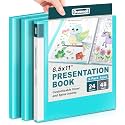 Dunwell Presentation Binder 24-Pocket, Plastic Sleeves, 3-Pack, Aqua