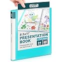 Dunwell Presentation Binder 24 Pockets, 8.5x11 Plastic Sleeves, Aqua