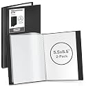 Dunwell Presentation Book 24-Pocket 5.5x8.5, Plastic Sleeves, 2-Pack, Black