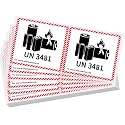 Dunzoom 100 Pcs UN3481 Battery Labels Lithium Caution 4.7" X 4.3"