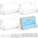 Dunzoom 4 Pack 3 x 5 Inch Acrylic Index Card Holder, 2-in-1 Desk & Wall Mounted Index Card Display Stand, File Box Postcard Holder Clear Display Case for Office Business Back to School