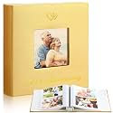 Dunzoom 50th Anniversary Wedding Photo Album Leather Gold Heart Window