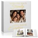 Dunzoom Family Photo Album 4x6 200 Pcs, Leather Wedding Memory