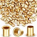 Dunzy 150 Pieces 1/4 Inch Shelf Pin Sleeves, Brass