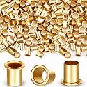 Dunzy 300 Pieces 1/4 Inch Shelf Pin Sleeves, Brass