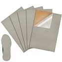 Dunzy 5 Pcs Stick on Self Adhesive Suede Soles for Dance Shoes 8.6 x 11.8 Inch Non Slip High Heeled Shoe Protector, Artificial Leather Sheets Friction Reducing Dance Sole Suede Shoe Sole Pads (Gray)