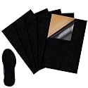 Dunzy 5 Pcs Stick on Self Adhesive Suede Soles for Dance Shoes 8.6 x 11.8 Inch Non Slip High Heeled Shoe Protector, Artificial Leather Sheets Friction Reducing Dance Sole Suede Shoe Sole Pads (Black)