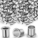 Dunzy 600 Pieces 1/4 Inch Shelf Pin Sleeves, Silver