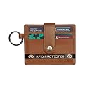 RFID Protected Slim Minimalist Unisex Genuine Leather Card Holder (Tan)