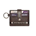 RFID Protected Slim Minimalist Unisex Genuine Leather Card Holder (Brown)