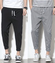 Duooble Solid Men Black Grey Track Pants