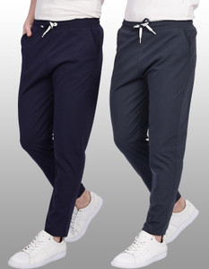 Duooble Solid Men Dark Blue Grey Track