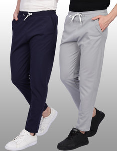 Duooble Solid Men Dark Blue Grey Track