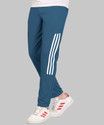 Duooble Striped Men Blue White Track Pants