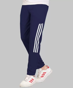 Duooble Striped Men Dark Blue White Track
