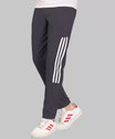Duooble Striped Men Grey White Track Pants