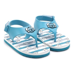 duosoft kids flip flop sandals with bear motif slippers for baby girl and baby boy indoor and outdoor slipper for kids with strap k-401