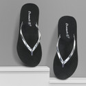 DUOSOFT |Premium|Comfort|Trendy|Lightweight|Ortho|Heels|Stylish|Slippers for Women| Women Slippers (Black, Silver , 4)