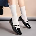 Duosoft Women39s Mary Jane Flats Burgundy Patent