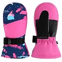 Duoyeree Toddler Winter Gloves, Waterproof Fleece Lined Ski Mittens 1-6Y