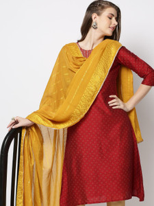 dupatta bazaar cotton blend striped yellow women dupatta