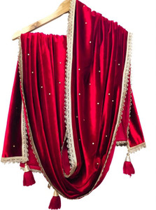 dupattaa velvet polka print women dupatta